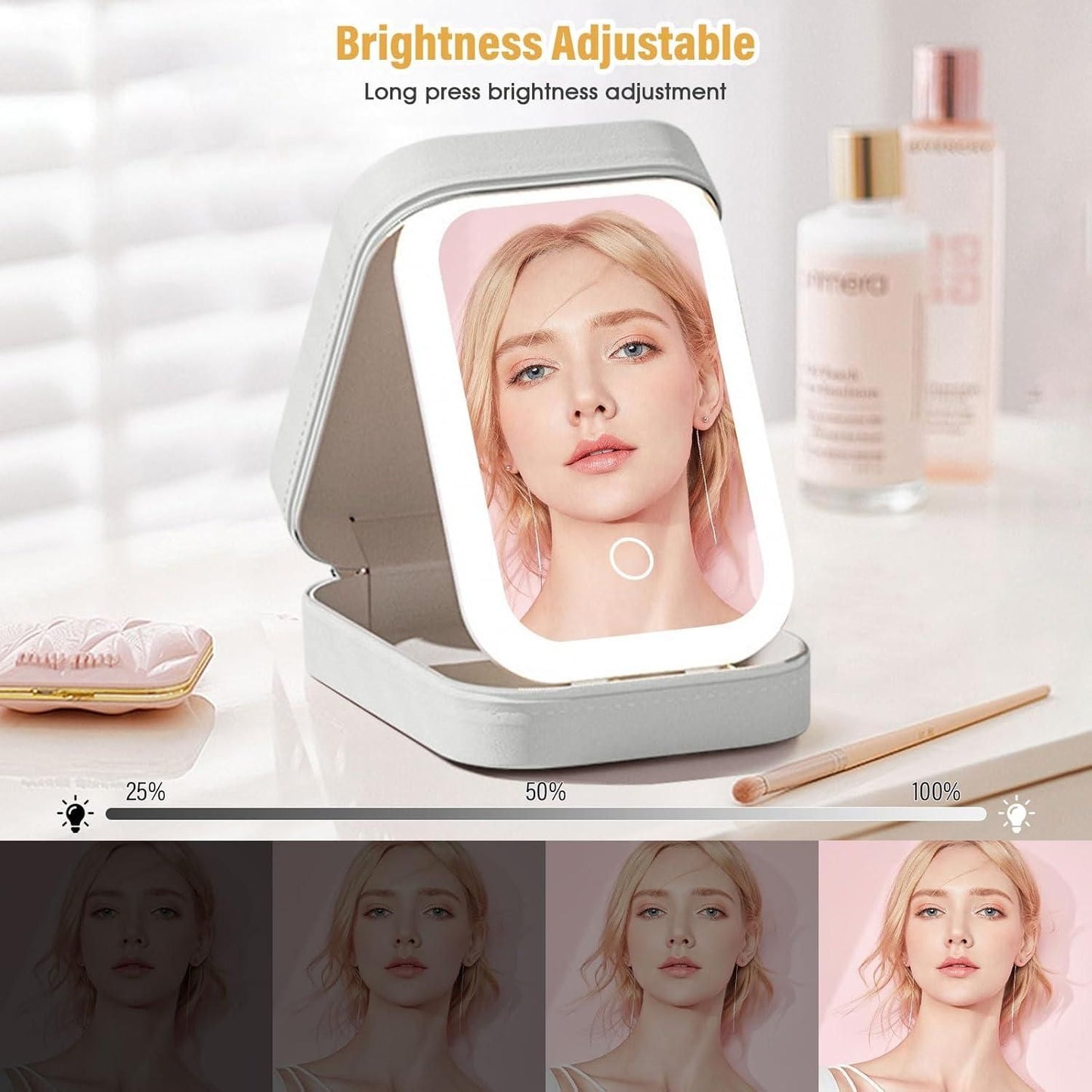 Premium GlowKit – Compact Vanity with LED Mirror 2