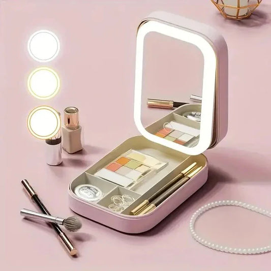 Premium GlowKit – Compact Vanity with LED Mirror